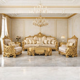 Royal Green Luxury Sofa Set (3+1+1) β Hand-Carved Wooden Designer Living Room Furniture