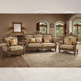 Luxury Royal Wooden Sofa Set (3+1+1) β Hand-Carved European Style Living Room Furniture