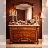 Luxury Classic Wooden Dressing Table with Mirror & Storage Drawers