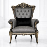 Luxury Royal Carved Accent Chair β Premium Classic Upholstered Armchair