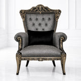 Luxury Royal Carved Accent Chair – Premium Classic Upholstered Armchair