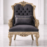 Luxury Royal Accent Chair β Hand-Carved Gold Velvet Armchair