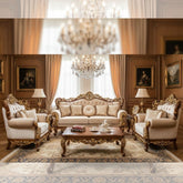 Royal Classic Living Room Sofa Set β European Palace-Style Hand-Carved Wooden Furniture