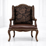 Luxury Classic Wingback Accent Chair – Antique Wooden Lounge Chair