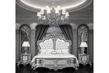 Luxury Royal King Size Bedroom Furniture Set – Bed with Side Tables & Dressing Table