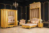 Luxury Royal King Size Bedroom Furniture Set – Bed with Side Tables & Dressing Table