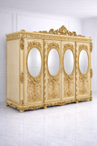 Royal Gold Luxury Designer Wardrobe | Italian Carving Wooden Almirah