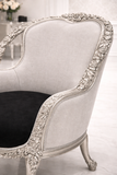 Luxury Royal Carved Lounge Chair – Classic Silver Accent Armchair