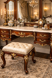 Luxurious Antique Dressing Table with Stool – Hand-Carved Royal Wooden Vanity