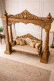 Luxury Hand Carved Wooden Jhula | Royal Carving Design Swing for Living Room