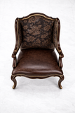 Luxury Classic Wingback Accent Chair – Antique Wooden Lounge Chair