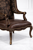 Luxury Classic Wingback Accent Chair – Antique Wooden Lounge Chair
