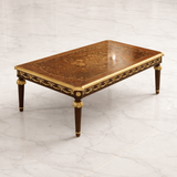 Luxury Rectangular Wooden Center Table with Royal Inlay Design (4×3 Feet)