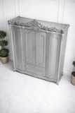 Luxury Silver Classic Wardrobe with Royal Carving
