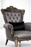 Luxury Royal Carved Accent Chair – Premium Classic Upholstered Armchair