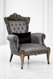 Luxury Royal Carved Accent Chair – Premium Classic Upholstered Armchair