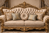 Royal Classic Gold Sofa Set (3+1+1) – Hand-Carved Luxury Living Room Furniture