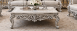 Luxurious Italian Style Silver Carved Sofa Set (3+1+1 with Center Table)