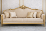 Luxury Classic Gold Sofa Set (3+1+1) – Royal European Hand-Carved Living Room Furniture