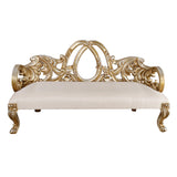 Elegant European royal style teak wood chaise lounge furniture