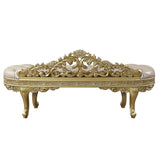 Victorian style luxury wooden bench with tufted seat