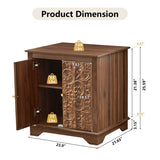Premium teak wood storage cabinet with intricate carving