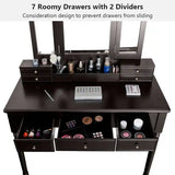 Bedroom vanity set with cushioned stool