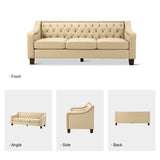 Elegant teak wood Chesterfield couch
