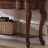 Premium teak wood entryway table with storage shelf