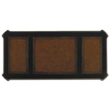 Elegant dark finish teak wood study desk with storage drawers