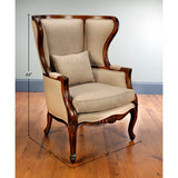 classic upholstered teak wood lounge armchair