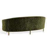 Designer curved sofa handcrafted from solid teak wood