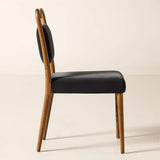 Premium wooden dining chair in natural teak finish