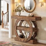 Designer teak wood hallway console table