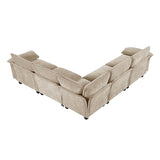 Contemporary teak wood corner sofa set