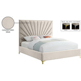 luxury fabric bed frame with chrome legs