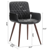 Diamond stitched upholstered dining chair