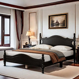 elegant bedroom furniture black wooden bed
