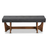cushioned wooden seating bench living room