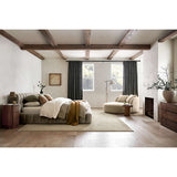 Contemporary upholstered lounge sofa with curved armrest