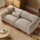 Scandinavian style teak wood sofa and coffee table