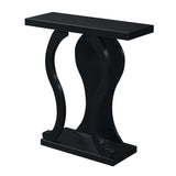 Premium teak wood entryway console table black finish