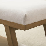 teak wood bench with cushion seat