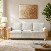 Luxury teak wood 3 seater sofa for living room