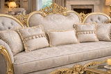 Versailles Royale 3 Seater Sofa – Ivory Gold Edition