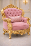 A Statement of Royal Living – Luxury Pink & Gold Sofa Set (3+1+1)