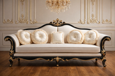 A Statement of Royal Living β Luxury White & Black Gold 3 Seater Sofa