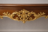 Royal Classic Hand-Carved Wooden Console Table – Walnut & Gold Finish