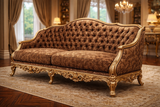 Royal Luxury Tufted Wooden Sofa | Classic Hand-Carved Design 3 Seater