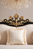 A Statement of Royal Living – Luxury White & Black Gold 3 Seater Sofa